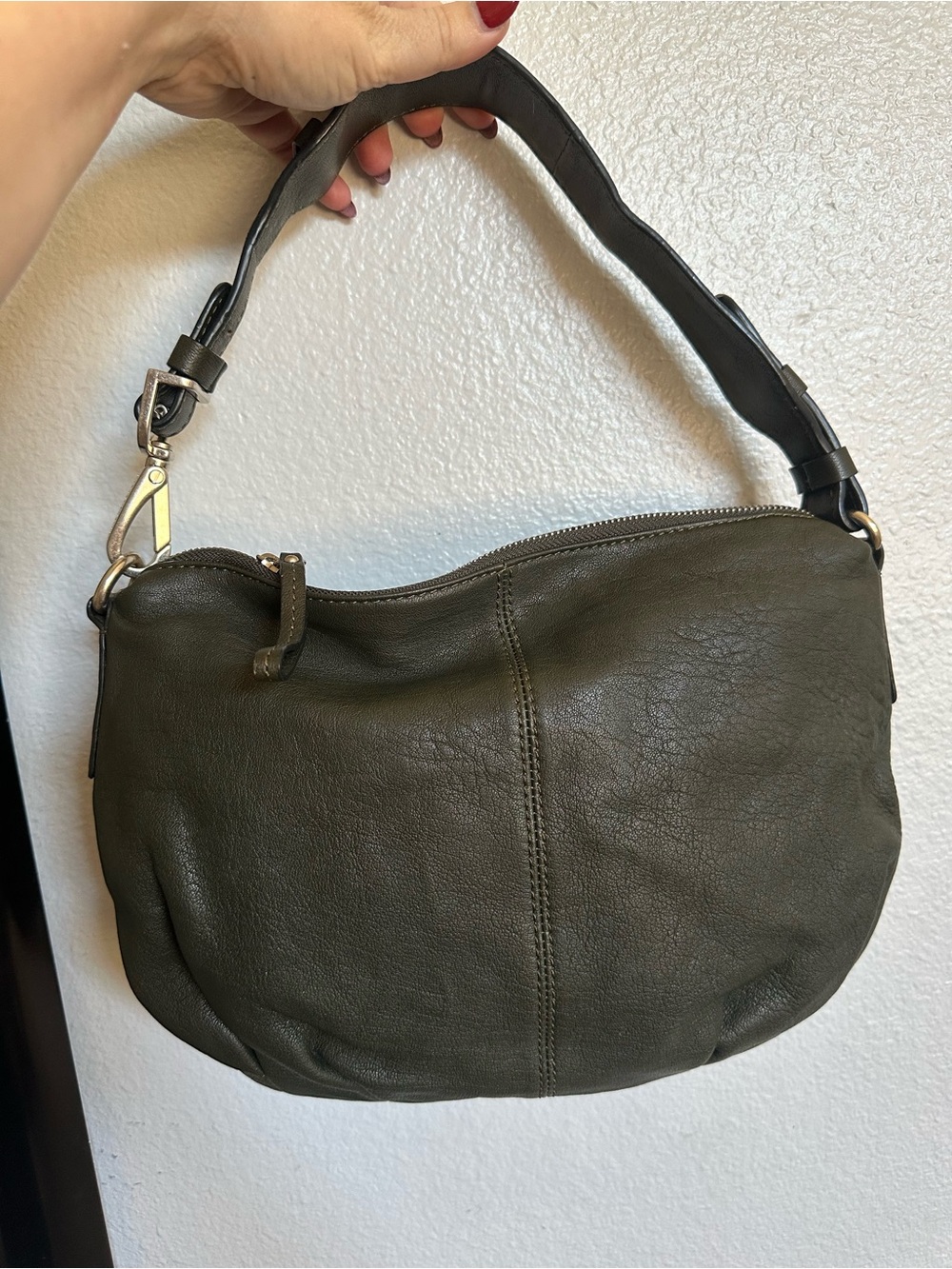 Banana Republic Olive Green Leather Shoulder Bag